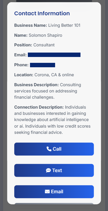 Accepting an introduction in ChamberMatch